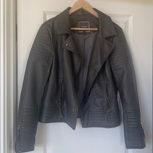 Faux grey leather moto jacket from Next UK